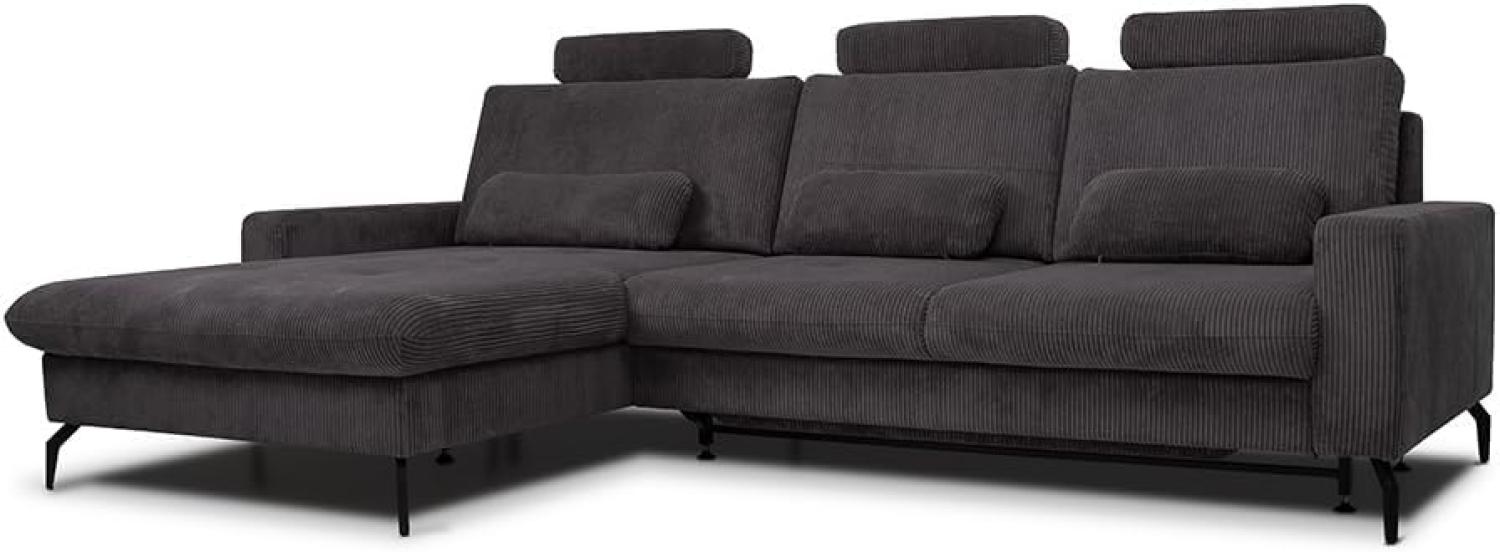VitaliSpa Wohnlandschaft mit Schlaffunktion Anthrazit, Schlafsofa mit Bettkasten Bild 1