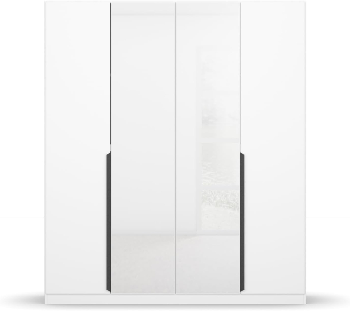 Drehtürenschrank >Artemis< in alpinweiß / Kristallweißglas - 181x210x54 (BxHxT) Bild 1