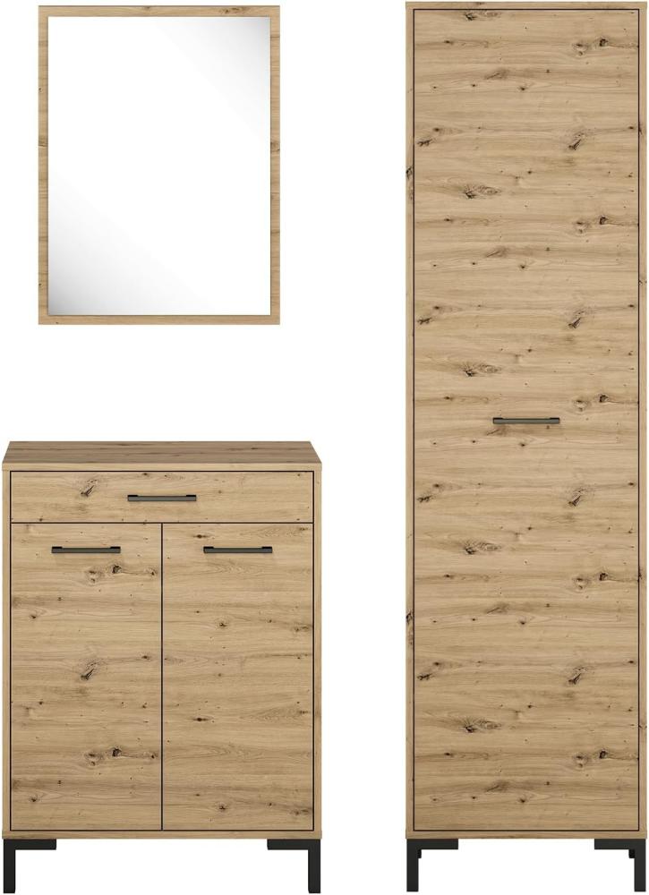 Garderobe "Nevio" Flurgarderobe 3-teilig Artisan Eiche Bild 1