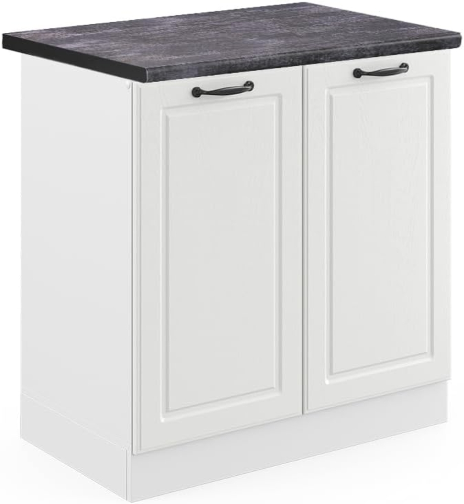 Vicco Spülenunterschrank R-Line, Weiß Landhaus/Weiß, 80 cm, AP Anthrazit Bild 1