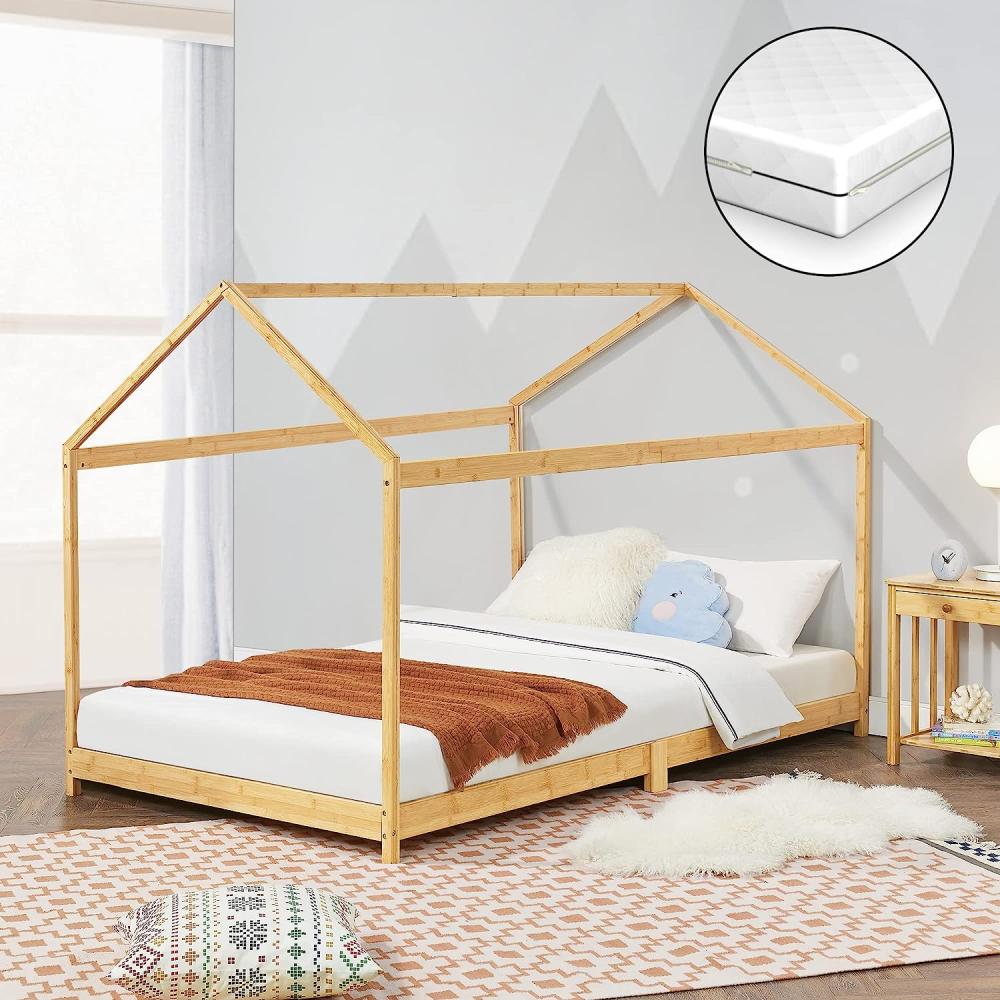 Kinderbett Vindafjord, mit Matratze, 70x140 cm, Bambus Bild 1