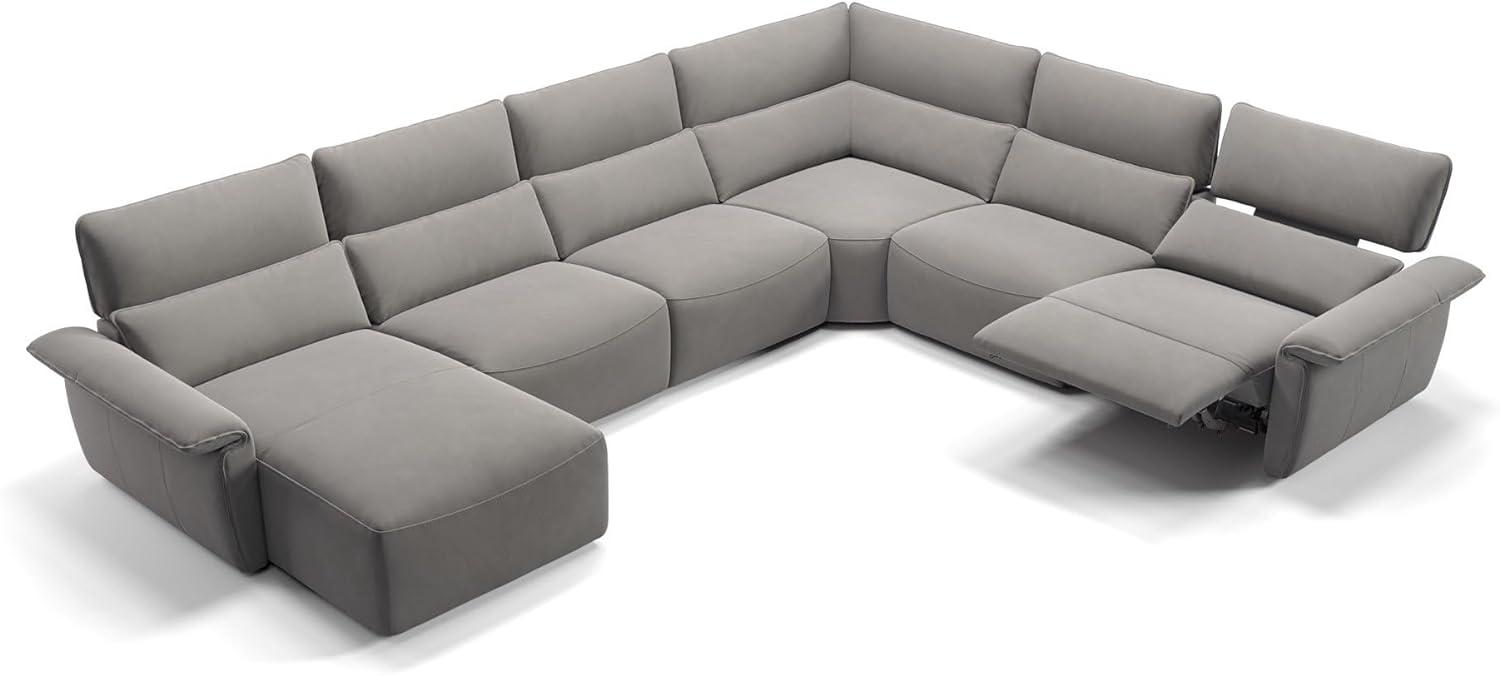 Sofanella Merida Wohnlandschaft Polsterecke Stoffsofa Sofa in Hellgrau Bild 1