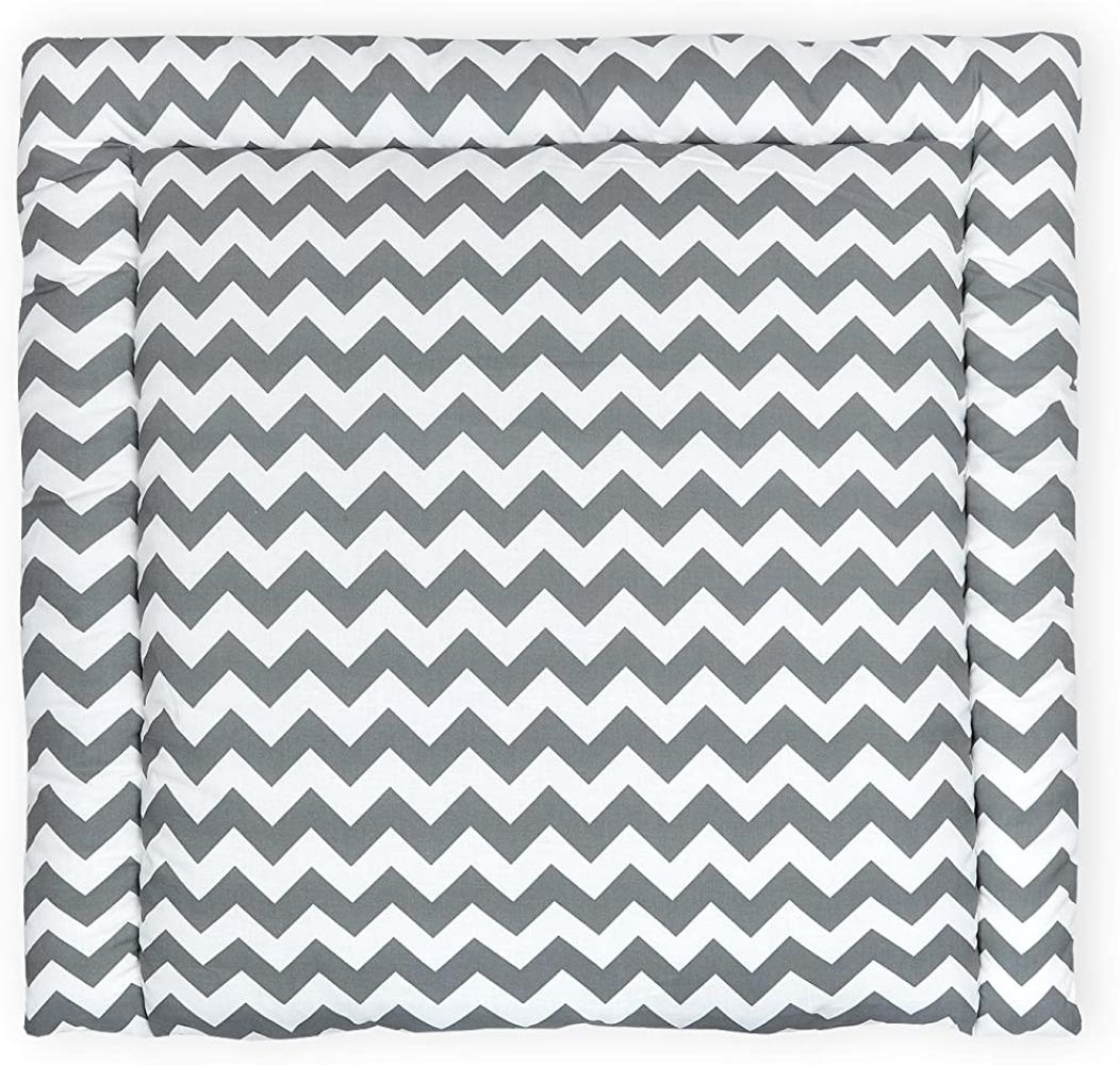 KraftKids CVG112-78 Wickelauflage in Chevron grau, Wickelunterlage 78x78 cm (BxT), Wickelkissen, mehrfarbig, 840 g, 78x78 cm Bild 1