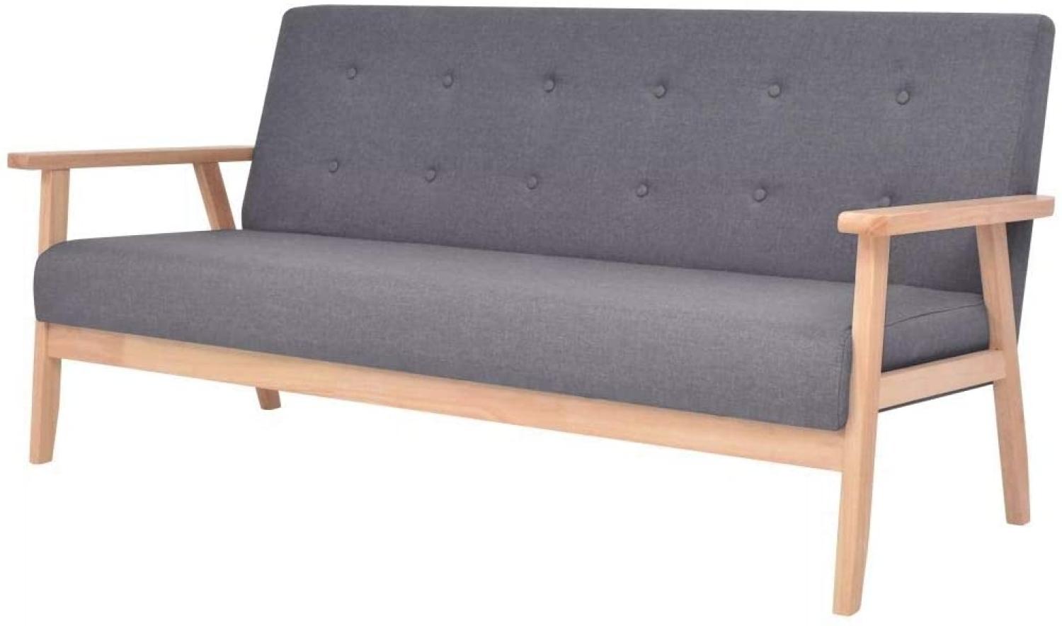 vidaXL 3-Sitzer Sofa Stoff Dunkelgrau 244653 Bild 1