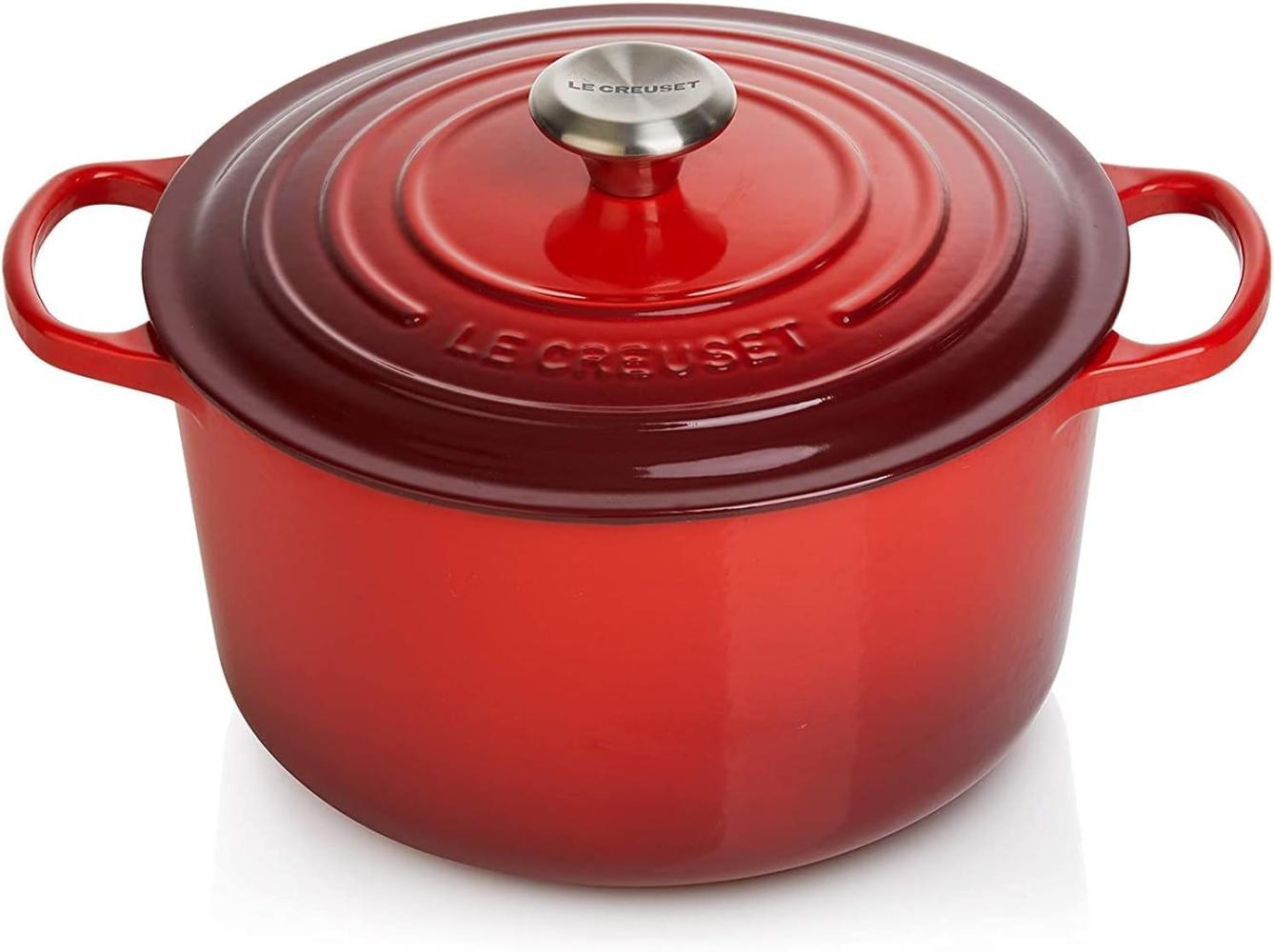 Le Creuset Signature Gusseisen-Bräter mit Deckel, Für alle Herdarten und Induktion geeignet, Rund, Kirschrot, 26,0 cm, 6.3 Bild 1