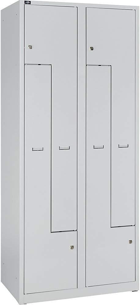 Bisley Z Garderobenschrank LIGHT, 2 Abteile für 4 Nutzer, lichtgrau Bild 1