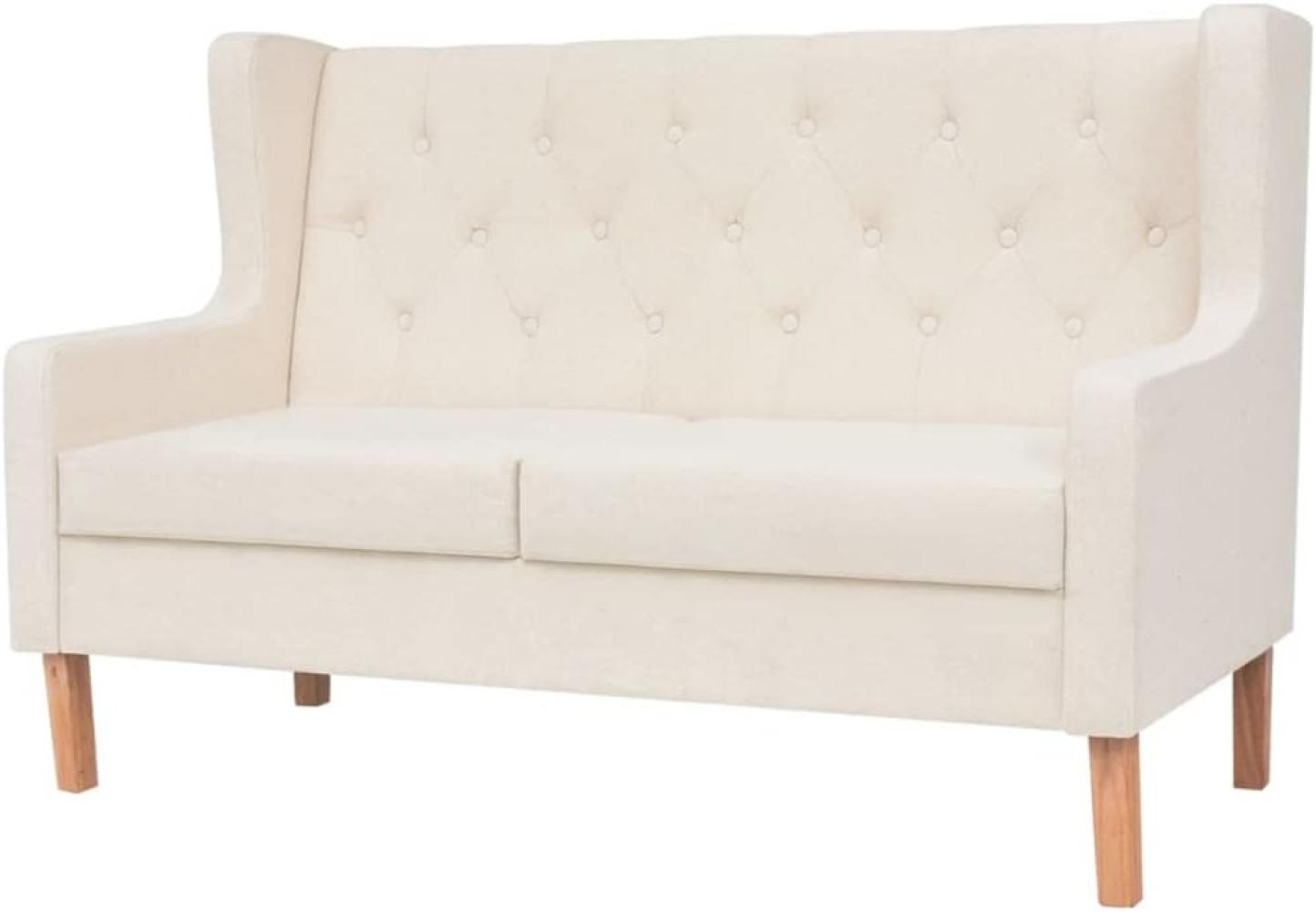 vidaXL 2-Sitzer Sofa Stoff Cremeweiß 245450 Bild 1