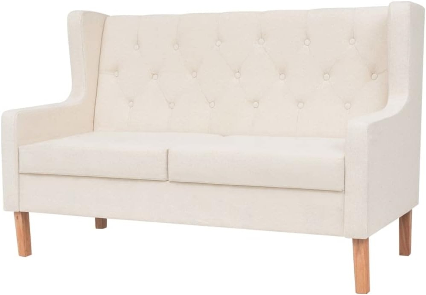 vidaXL 2-Sitzer Sofa Stoff Cremeweiß 245450 Bild 1