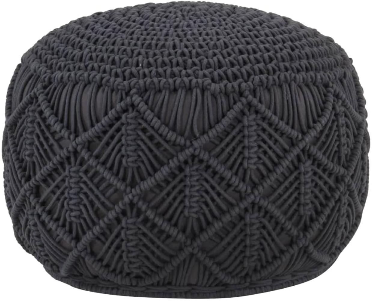 vidaXL Makramee Sitzpuff Handgefertigt Anthrazit 45x30 cm Baumwolle 324003 Bild 1