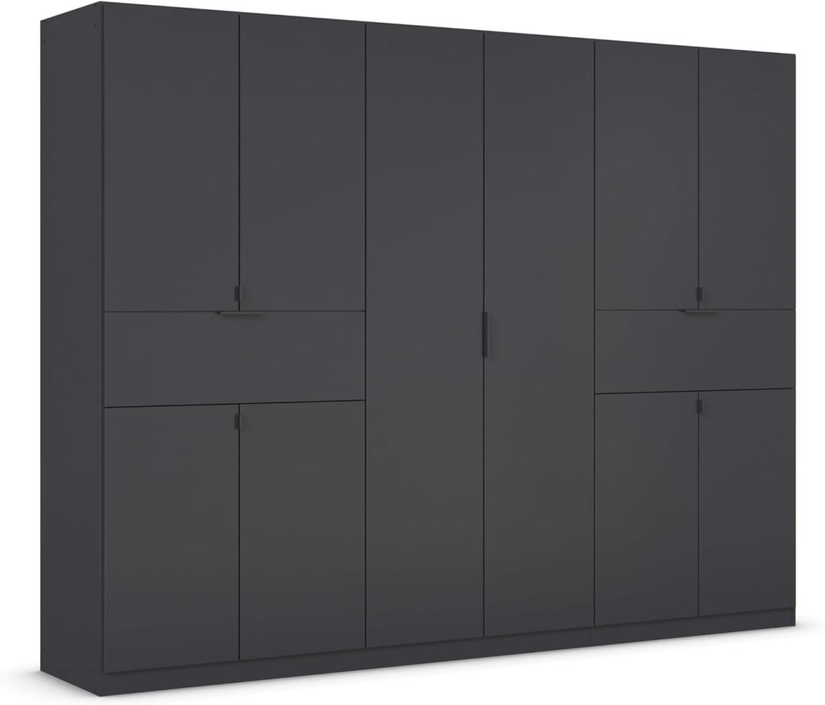 rauch Kleiderschrank, Drehtürenschrank TICAO, 10-türig, 2 Schubkästen, inkl. Türdämpferset, Grau metallic, 271x210x54cm Bild 1