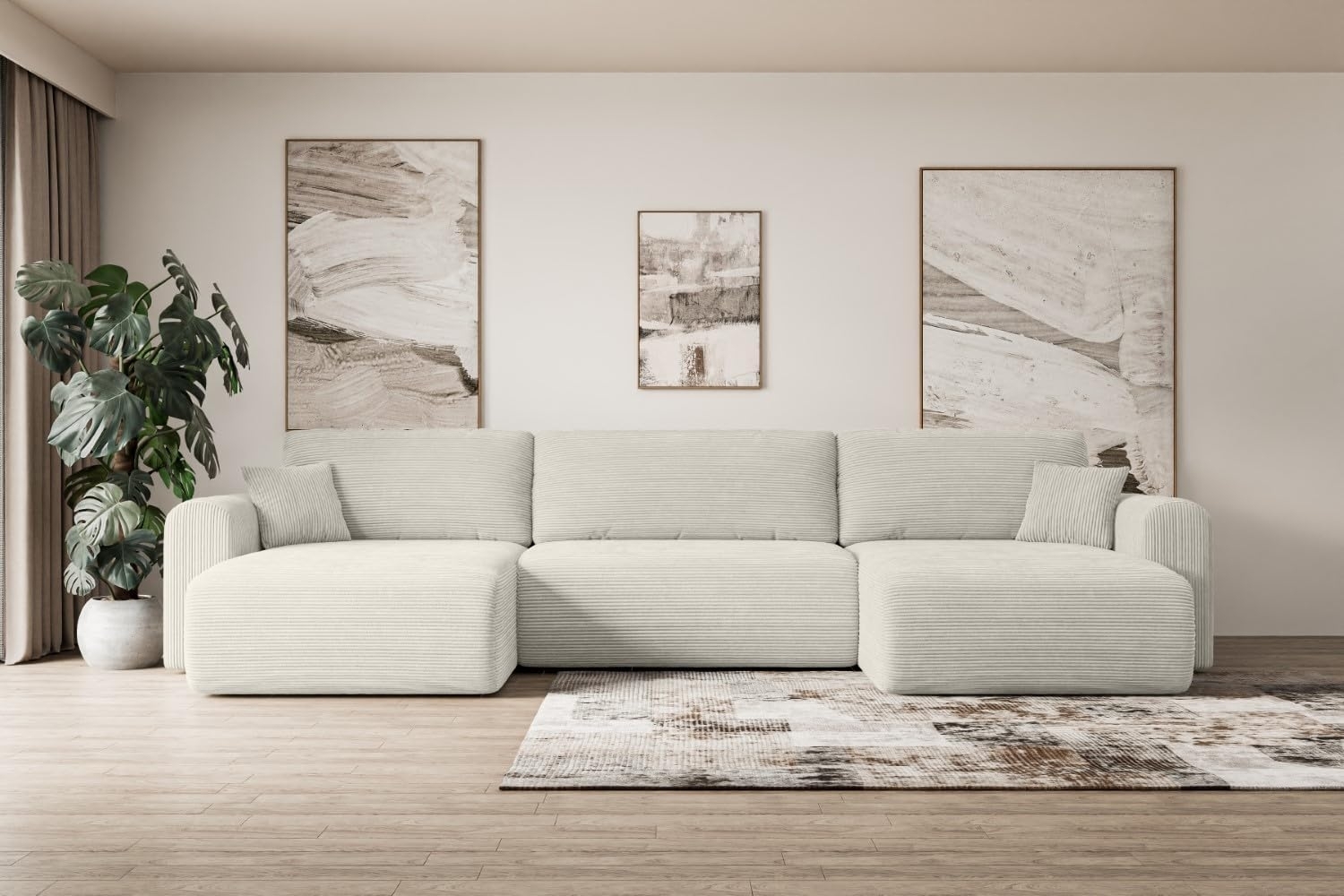 ALTDECOR Wohnlandschaft ORRO-U, Couch mit Schlaffunktion, Wohnzimmer - Wohnlandschaft, Corner Sofa Bett Eckcouch Couch L-Form Schlafcouch Ausziehbar Bild 1