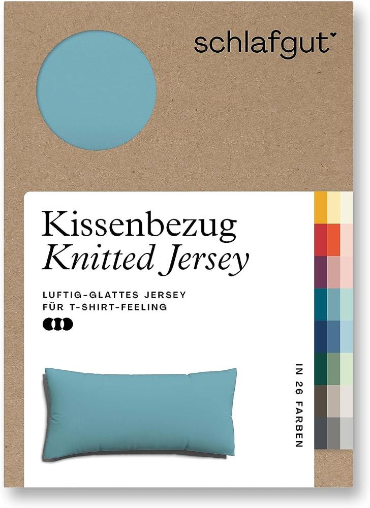 Schlafgut Kissenbezug Knitted Jersey aus Bio-Baumwolle mit Elasthan, bügelfrei, (1 Stück), besonders fein gestrickt, Kissenhülle mit farbigem Reißverschluss Bild 1