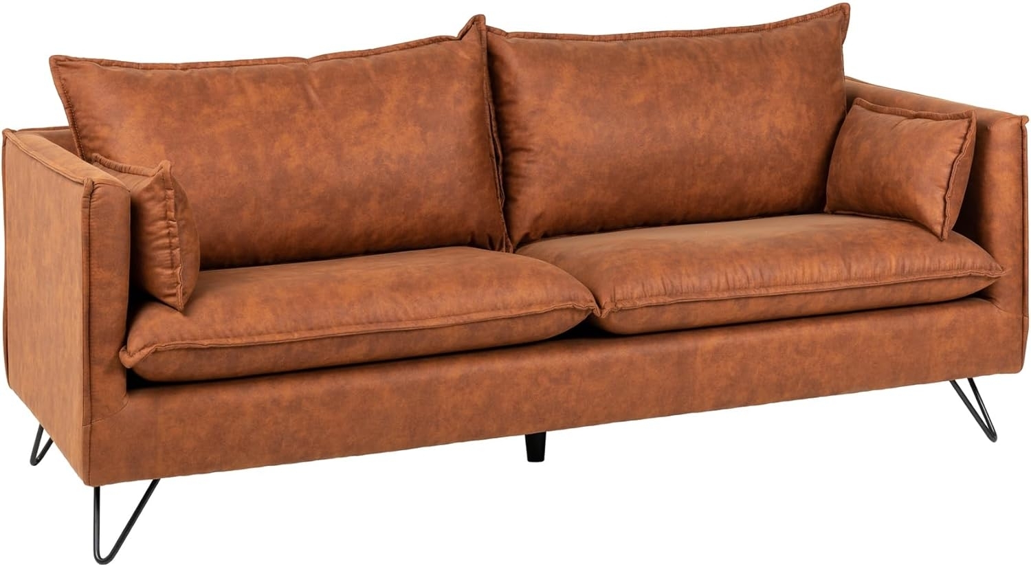 riess-ambiente 3-Sitzer ROCCO 195cm antik braun · Sofa mit Microfaser-Bezug, 1 Teile, Wohnzimmer · Couch mit Hairpin-Legs · Federkern-Polsterung · Retro Bild 1