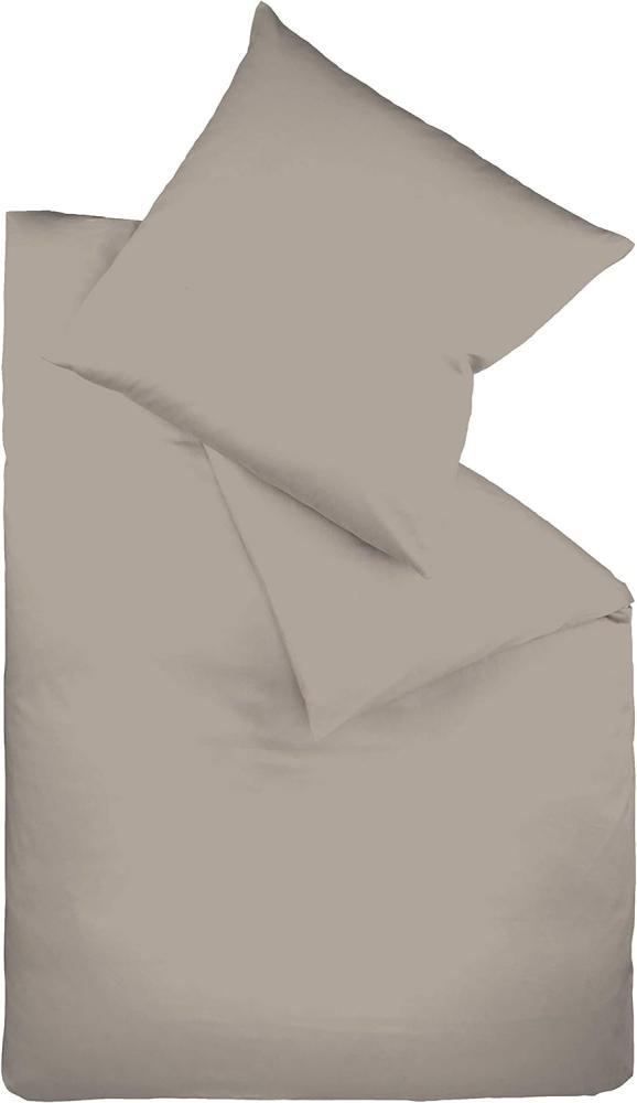 Fleuresse Uni Interlock Jersey Bettwäsche Colours|155x200 cm + 80x80 cm| taupe Bild 1