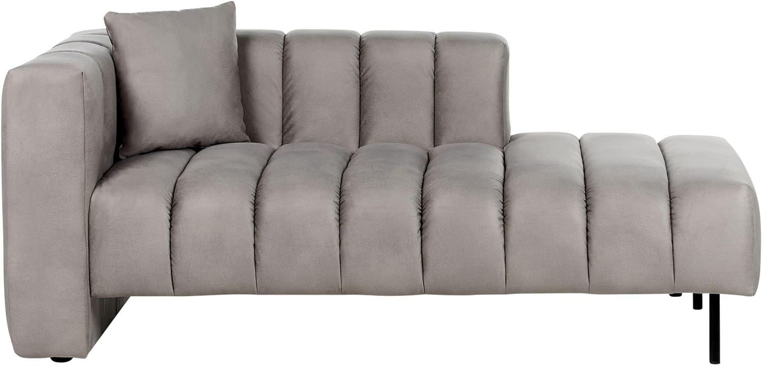 Chaiselongue Samtstoff taupe linksseitig LANNILS Bild 1