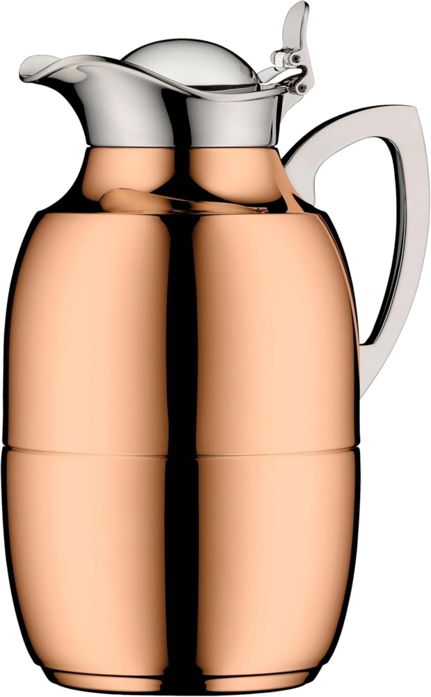 Alfi Isolierkanne JUWEL, mit Hartglaseinsatz, 1,00 l, (1-St), 12h heiß & 24 kalt, locker aufliegendes Scharnier-Deckelsystem Bild 1