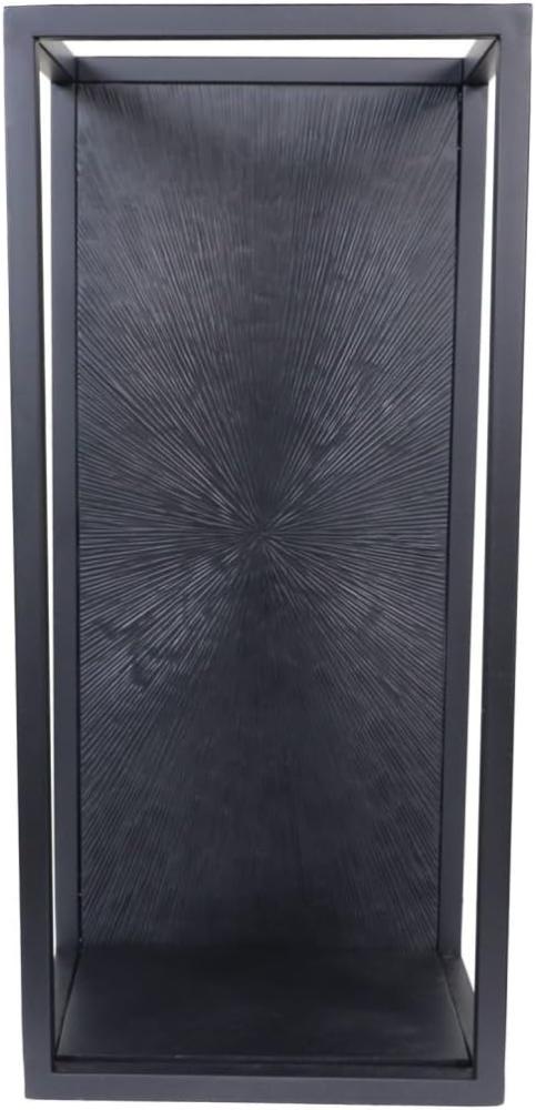 Wandregal Fletcher - 25 x 18 x 55 cm - Schwarz - Eisen / Aluminium / Mangoholz von HSM Bild 1