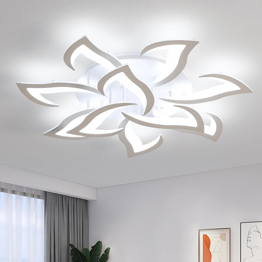 Comely Deckenlampe LED 84W mit 10 Köpfen im Blumenstil, Deckenleuchte Modern aus Eisen und Acryl, Deckenlampe Wohnzimmer 6500K für Schlafzimmer, Küche und Büro Bild 1