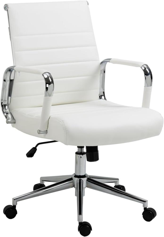 SVITA ELEGANCE COMFORT Bürostuhl Schreibtischstuhl Drehstuhl Chefsessel Kunstleder Weiß Bild 1