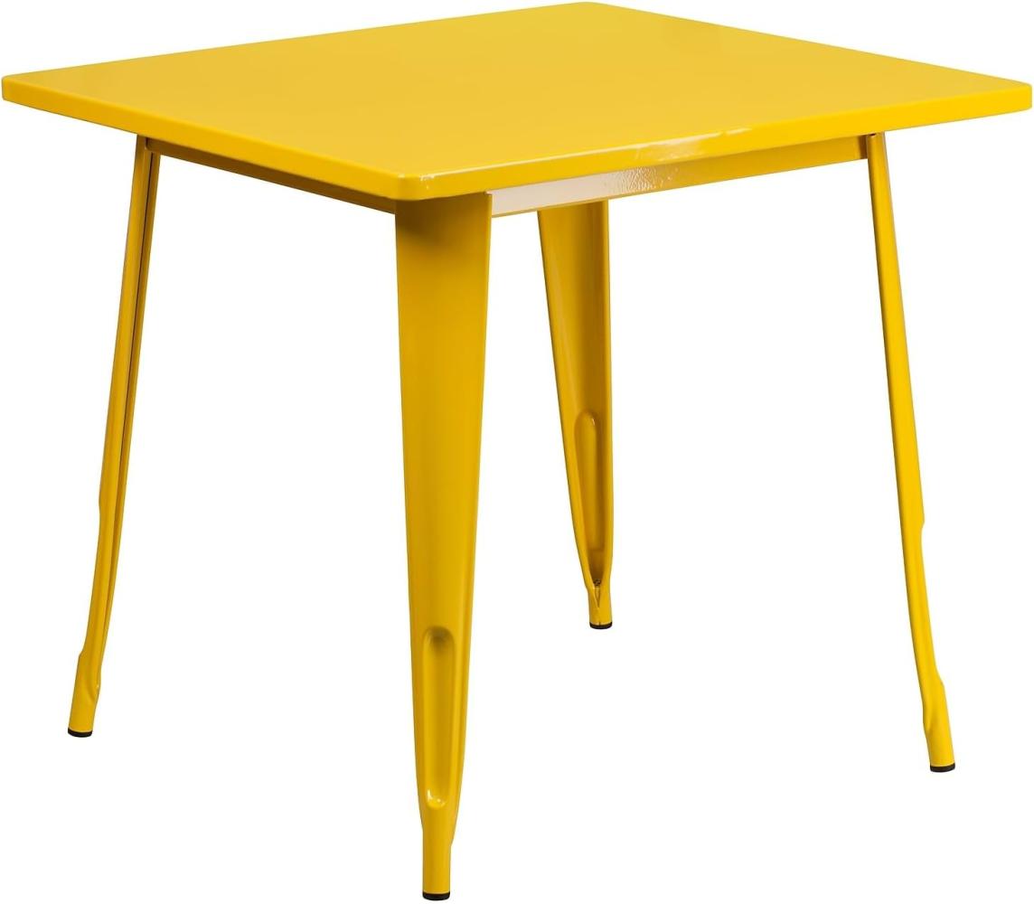 Flash Furniture Felix Tisch für Innen- und Außenbereich, quadratisch, 80 cm, Gelb Bild 1