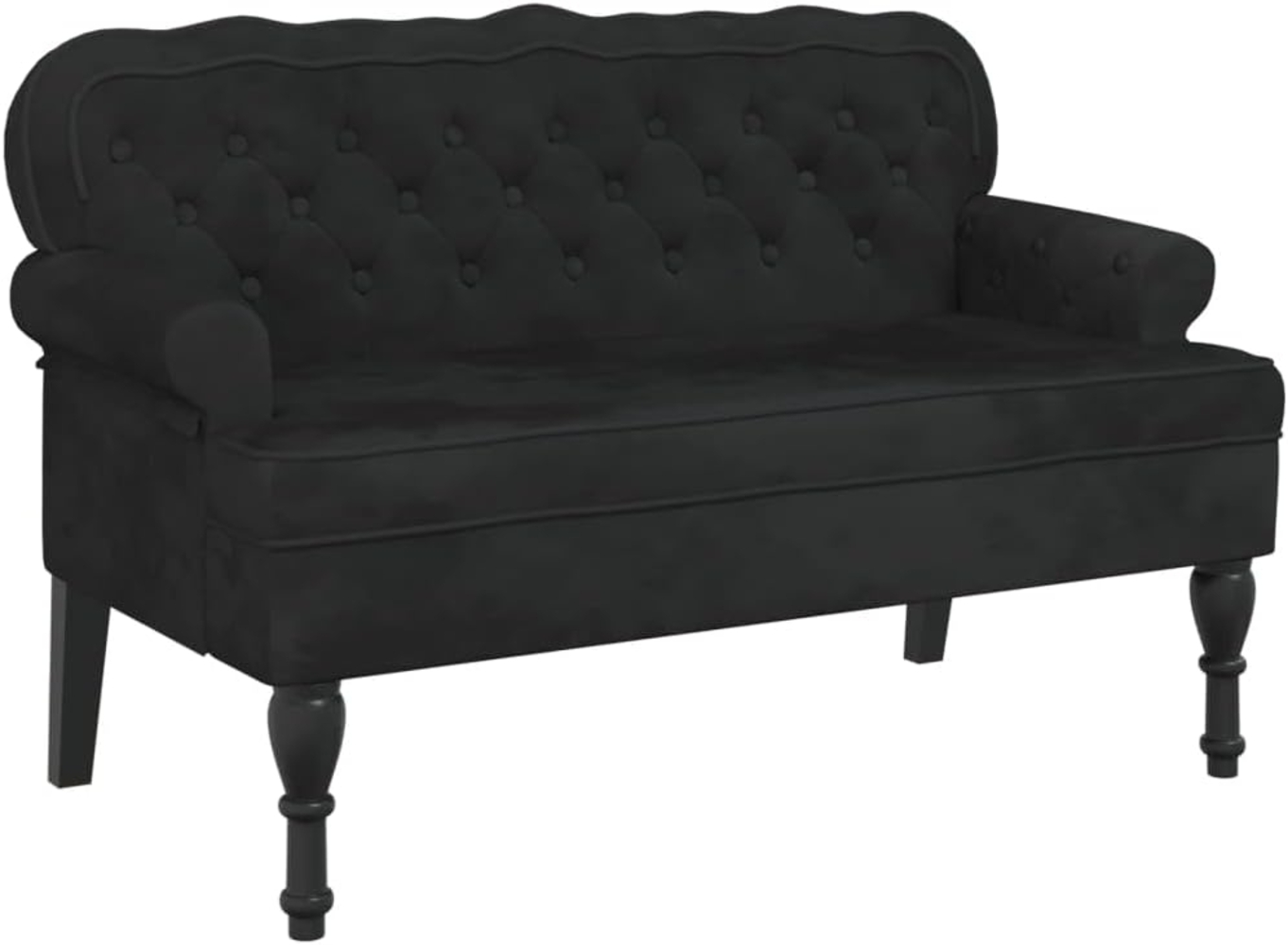 vidaXL Sitzbank mit Rückenlehne Schwarz 119,5x64,5x75 cm Samt 372161 Bild 1