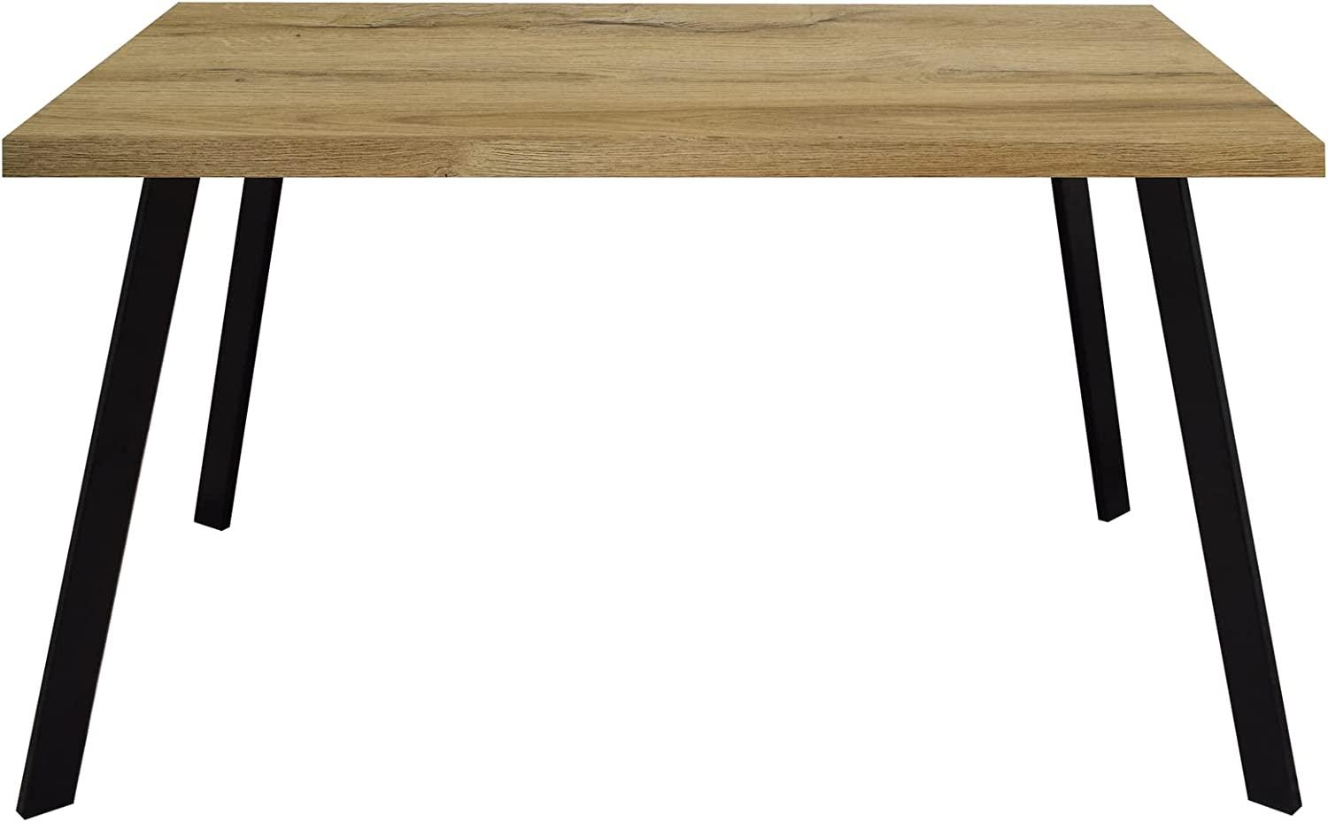 Esszimmertisch ausziehbar rechteckig Edna 1 160 x 90 x 75 Esstisch Schwarz/Grandson Oak 13935-160 Bild 1