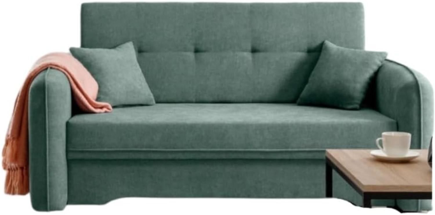 Designer Sofa Elayn mit Schlaffunktion Grün Bild 1