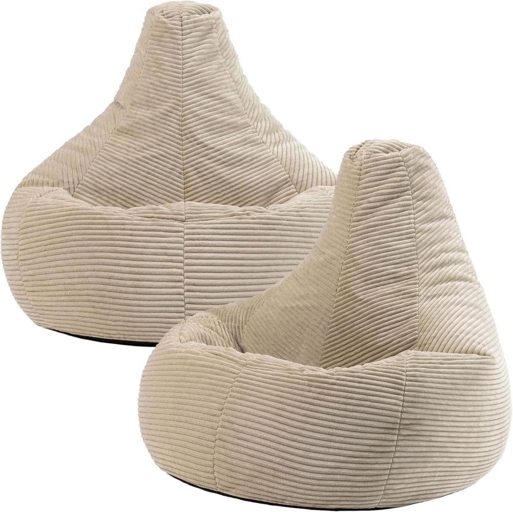 Icon 'Dalton' Sitzsack, Cord, Beige, 90 x 84 x 73 cm Bild 1