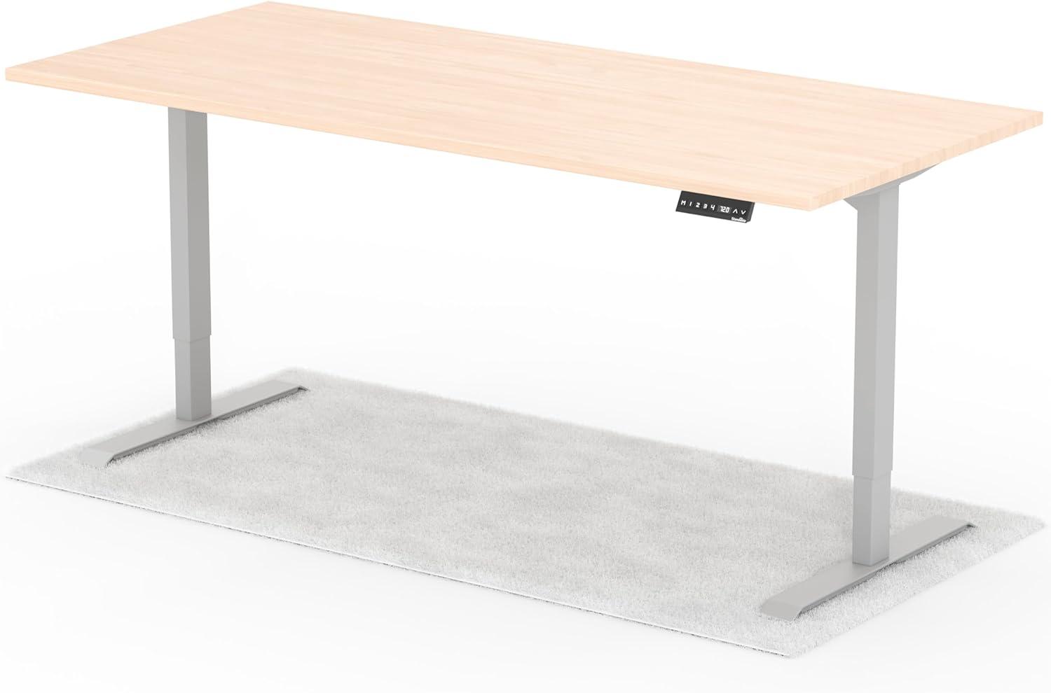 elektrisch höhenverstellbarer Schreibtisch DESK 200 x 90 cm - Gestell Grau, Platte Eiche Bild 1