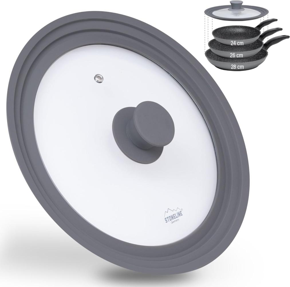 Stoneline Stoneline Universal glass lid 14330 Diameter 24/26/28 cm Transparent Bild 1