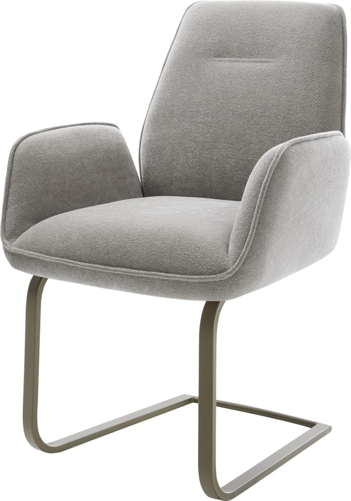 Freischwinger Zoa-Flex Strukturstoff Soft Grau Freischwinger flach Effektfinish Titan Taschenfederkern Bild 1