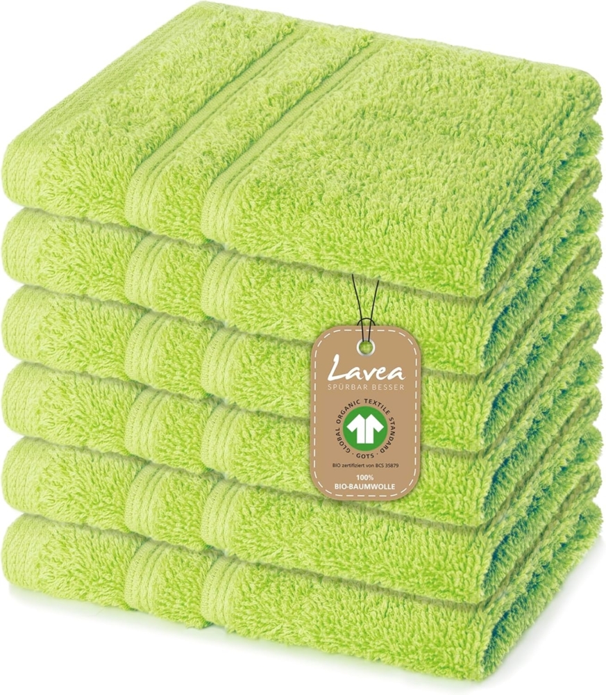 Lavea Seiftuch Bali, 30x30cm aus 100% Bio-Baumwolle, einzigartig weiche Seiftücher mit Aufhänger (Set, 6-St), hochwertige und nachhaltige Premium Waschlappen - schonende Reinigung Bild 1