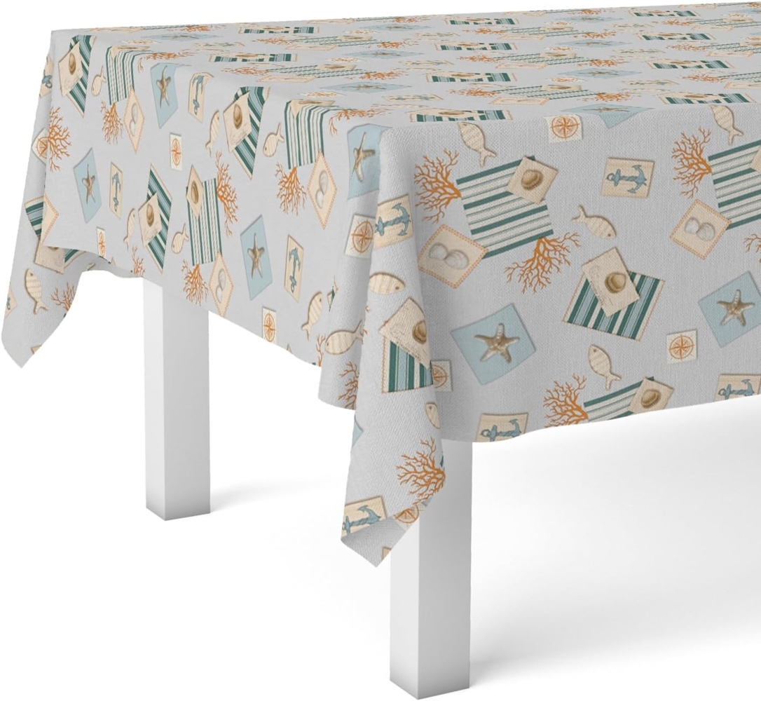 Martina Home Wachstuchtischdecke, Recife, Blau, 200x140 cm Bild 1