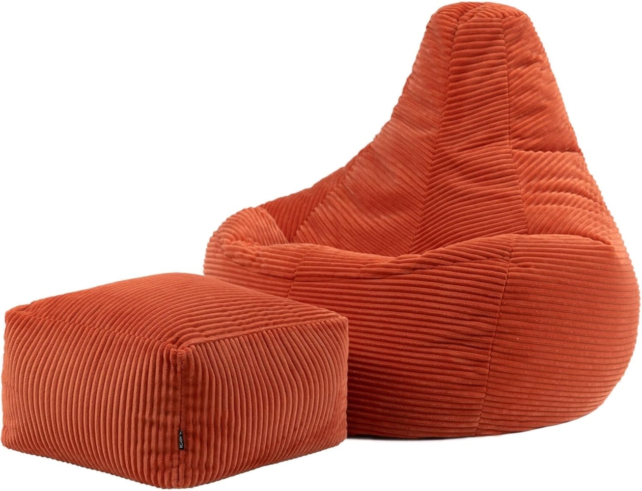 icon Sitzsack Sessel mit Liege aus Cord „Dalton“ mit Hocker (Spar-Set, 1 x Sitzsack, 1 x Fußhocker), Sitzsack XXL Gaming Sitzsack, Made in Germany, für Erwachsene & Kinder Bild 1