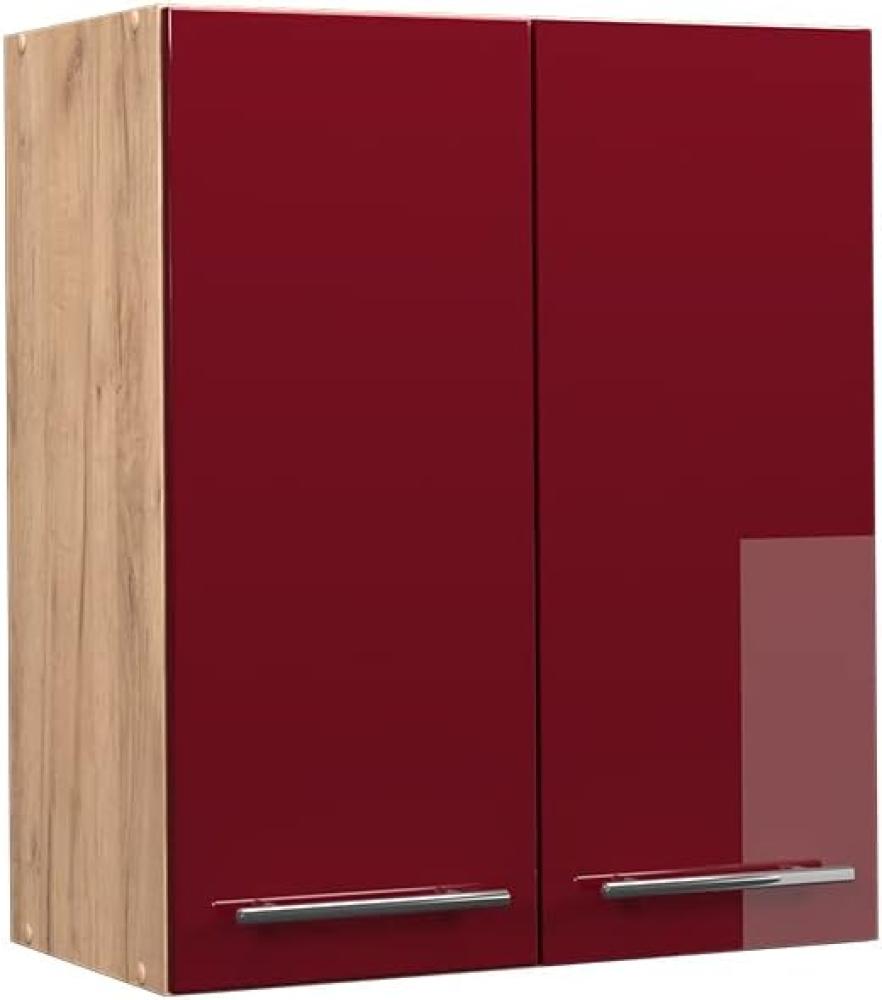 Vicco Küchenschrank Küchenmöbel Fame-Line modern Küche Einbauküche Küchenzeile Blende Unterschrank Hochschrank Hängeschrank Hochglanz (Eiche-Rot, Hängeschrank 60 cm) Bild 1