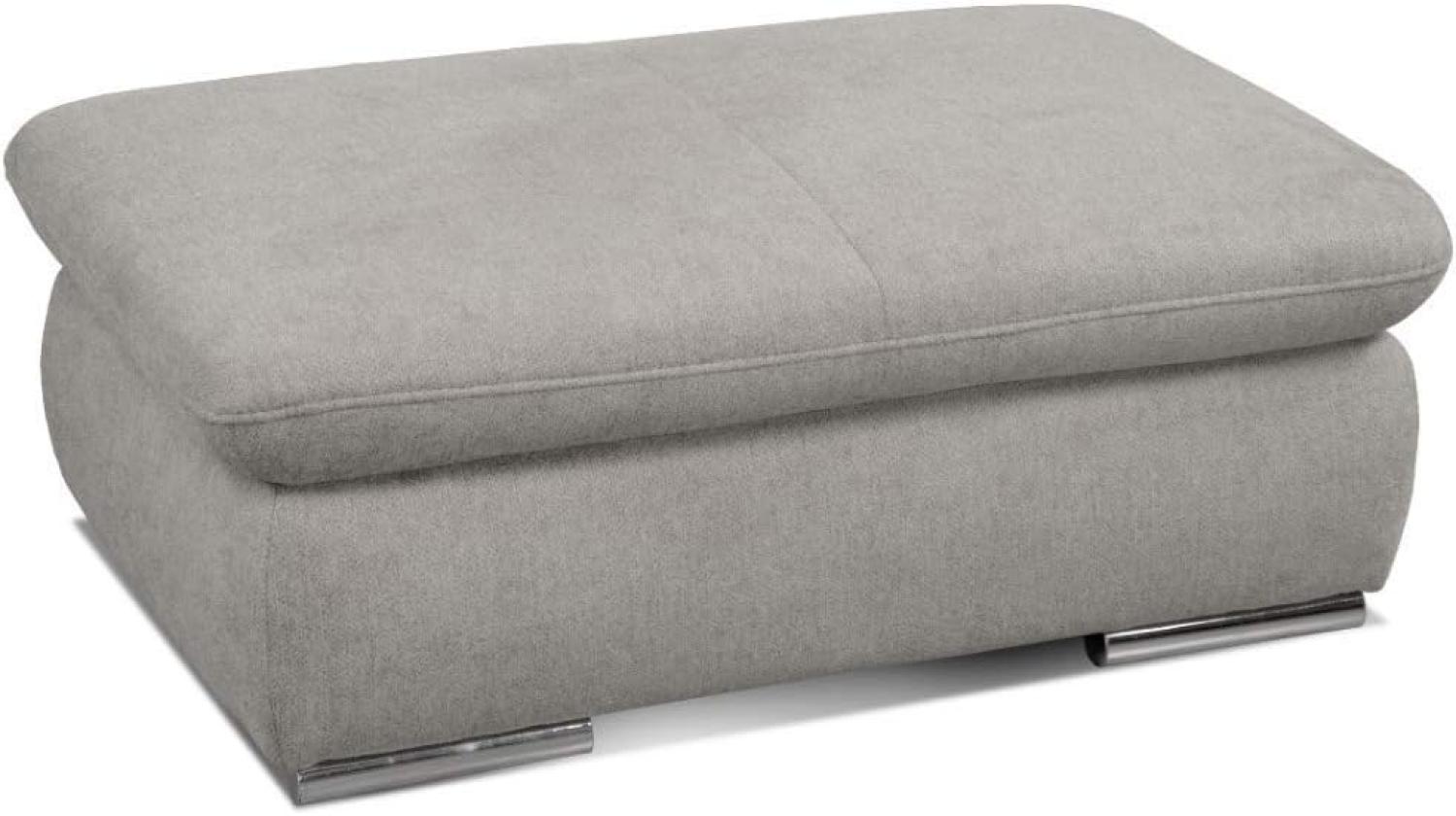 Cavadore Hocker Alkatraz / Polsterhocker passend zum Ecksofa oder zur Wohnlandschaft Alkatraz / Modernes Design / 101 x 43 x 68 / Hellgrau Bild 1