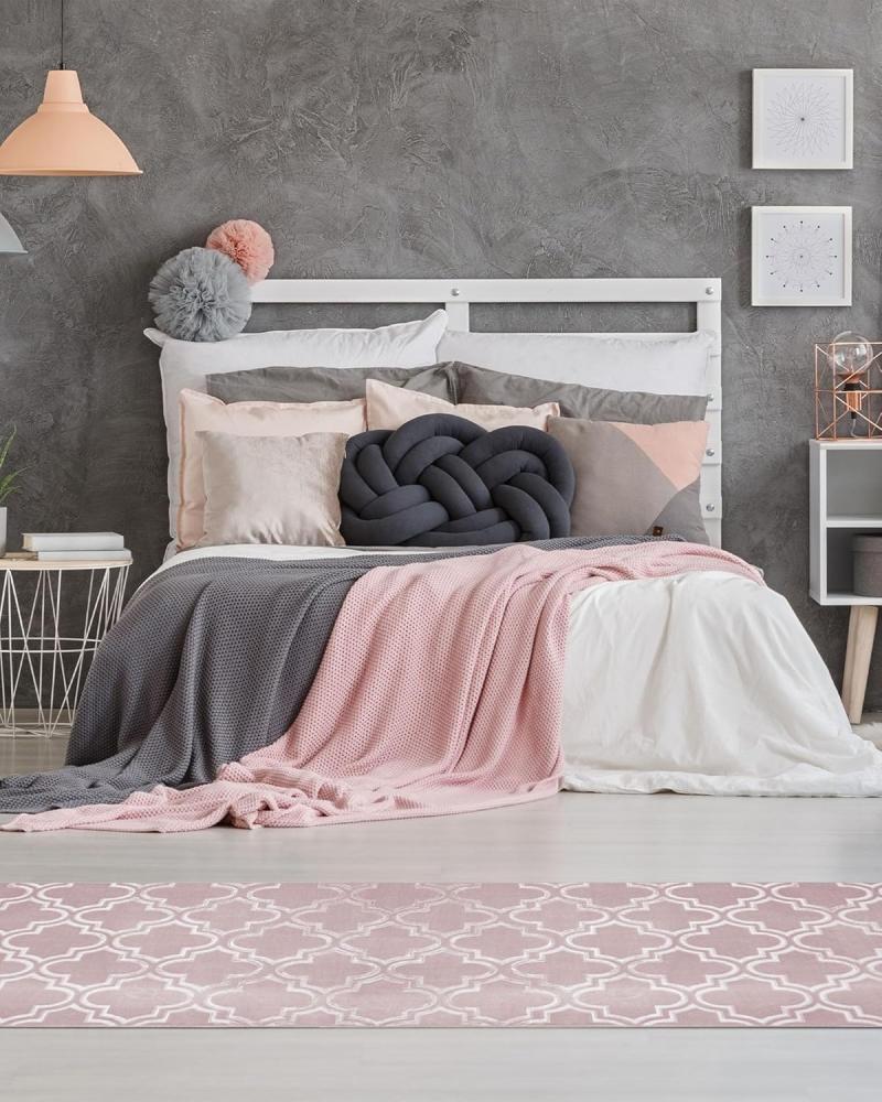 Kurzflorteppich Kifalme 100 Rosa 80x300 cm Bild 1
