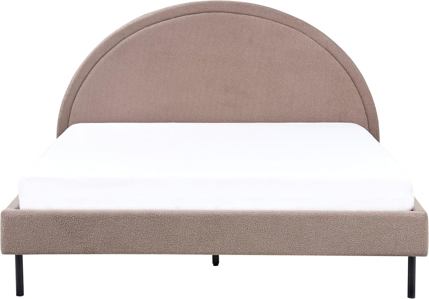 Bett mit Lattenrost Bouclé MARGUT 160 x 200 cm Taupe Bild 1