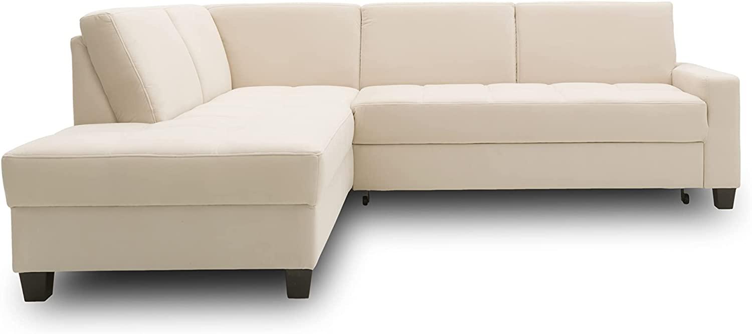 DOMO Collection Londrina Ecksofa mit Schlaffunktion, Eckcouch in L-Form, Ecke, Creme, 209 x 243 cm Bild 1