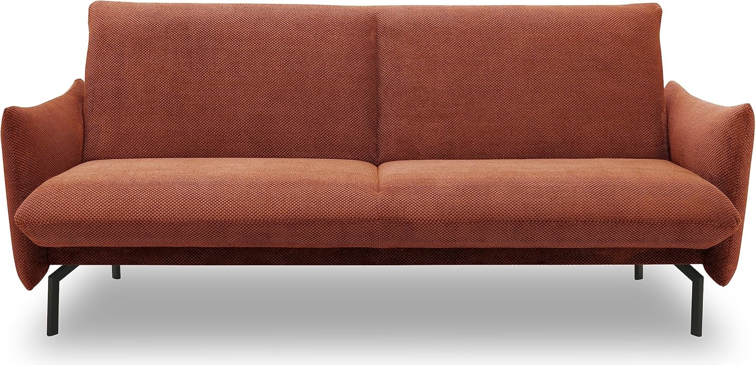 DOMO. collection Sofa Salta, 2-Sitzer Couch mit Schlaffunktion, 200x120 cm Liegefläche, modernes 2er Schlafsofa, Schlafcouch, Gästebett, 230 x 95 x 102 cm (BxTxH), rost rot Bild 1