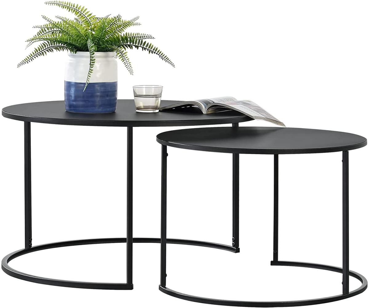 Couchtischset Korenica 2er-Set Rund Schwarz [en. casa] Bild 1