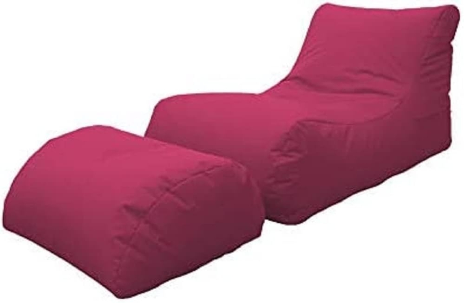 Dmora Moderne Chaiselongue fürs Wohnzimmer, Made in Italy, Sessel mit Fußstütze aus Nylon, Gepolsterter Sitzpuff für Schlafzimmer, 120x80h60 cm, Farbe Fuchsia Bild 1