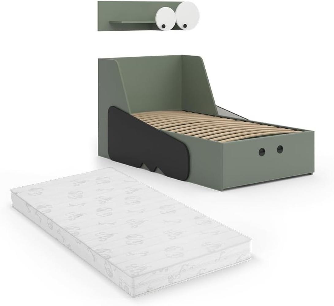 VitaliSpa Kinderbett Set Krokodil 160x80 cm Grün inkl. Kaltschaummatratze Bild 1