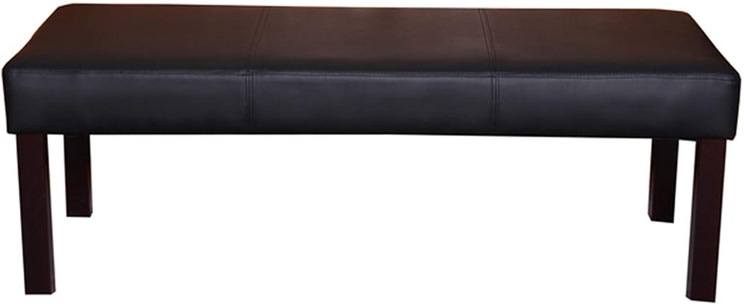 Sitzbank Polsterbank Bank M37 Kunstleder ~ 120x43x49 cm schwarz, dunkle Beine Bild 1