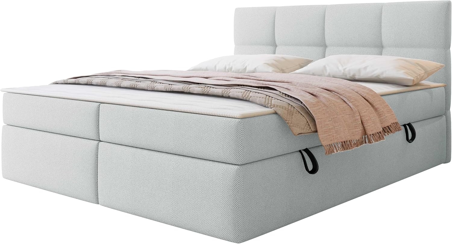 Mirjan24 Boxspringbett mit H3-Matratze und Topper Fogy , blau, 160x200 cm Bild 1