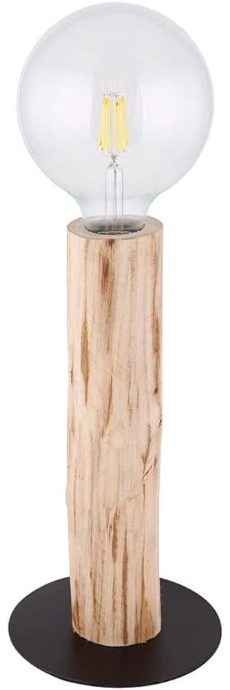 Tischleuchte, Holz, Metall, Schwarz, Schalter, H 30 cm Bild 1