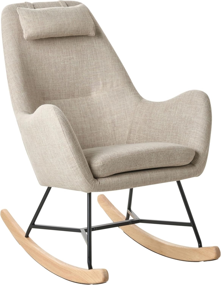 Schaukelsessel Polsterbezug hellbeige ARRIE Bild 1