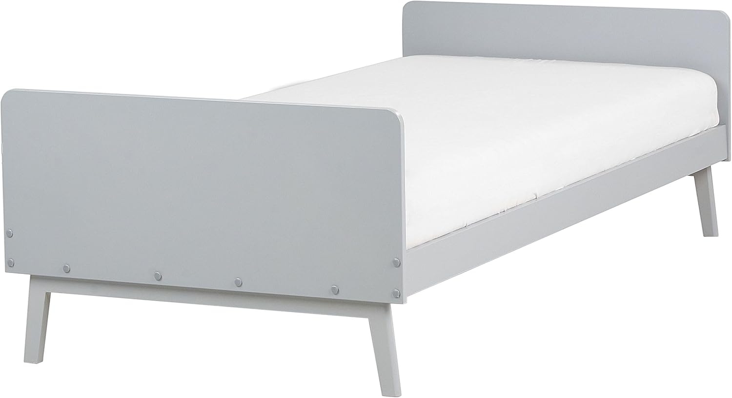 Bett mit Lattenrost BONNAC 90 x 200 cm Holz Grau Bild 1