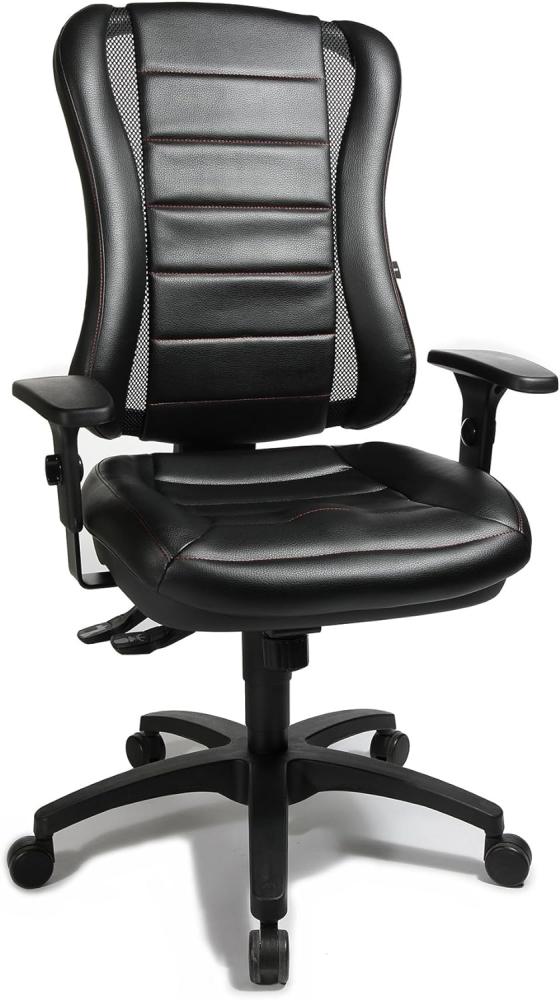 Bürostuhl Head Point RS inklusive Armlehnen / Polsterung in schwarz / rote Steppnaht Bild 1