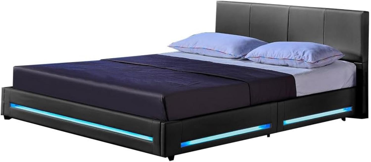 HOME DELUXE LED Bett ASTEROID - 180 x 200 cm Dunkelgrau Bild 1